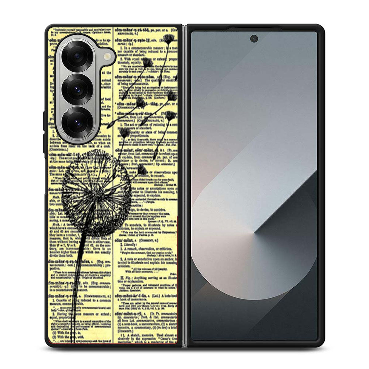 Dandelion On Vintage Dictionary Page Samsung Z Fold 6 Case