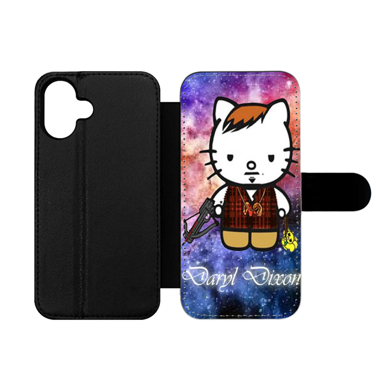 Daryl Dixon Galaxy Nebula Space Wallet iPhone Case