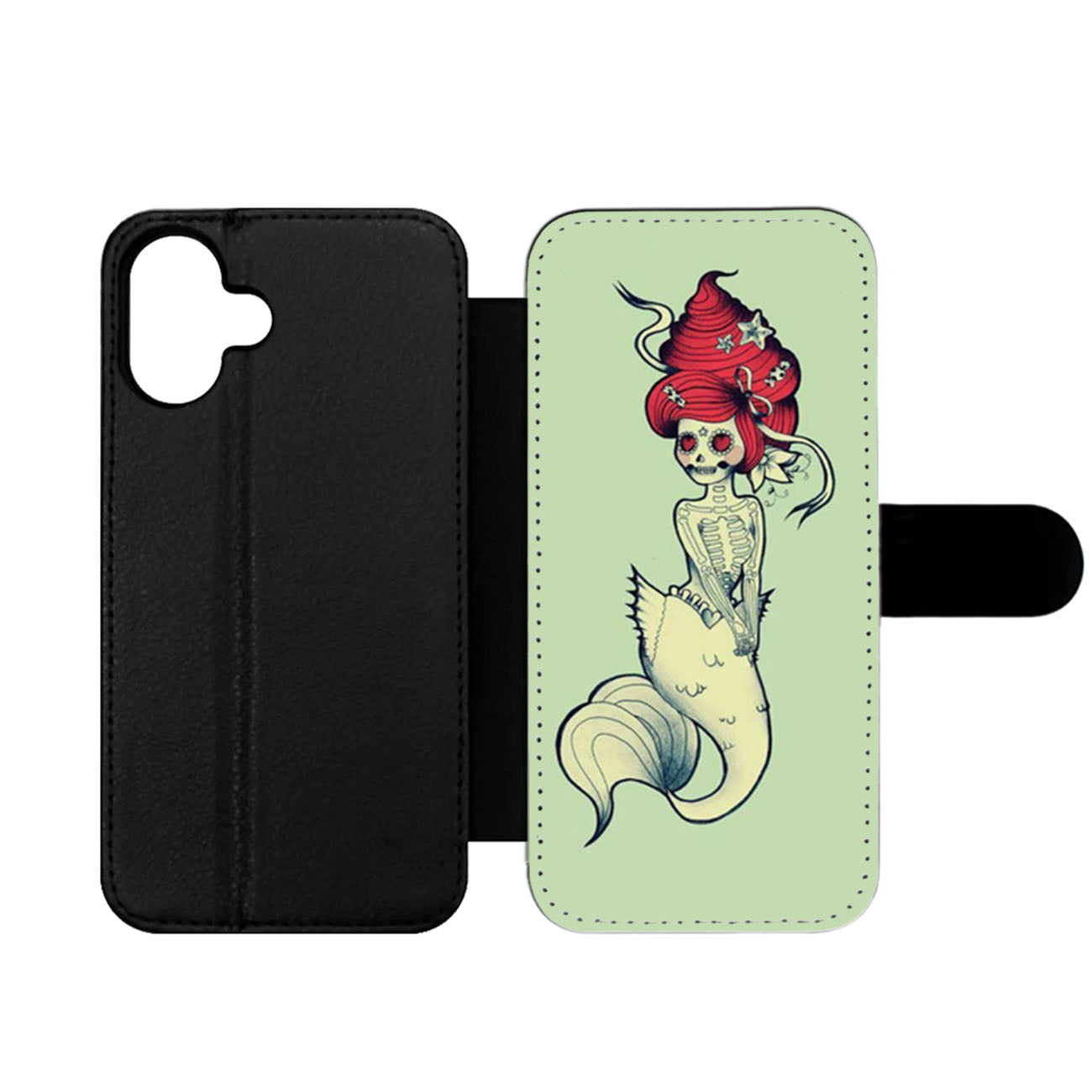 Day of The Dead Mermaid Wallet iPhone Case