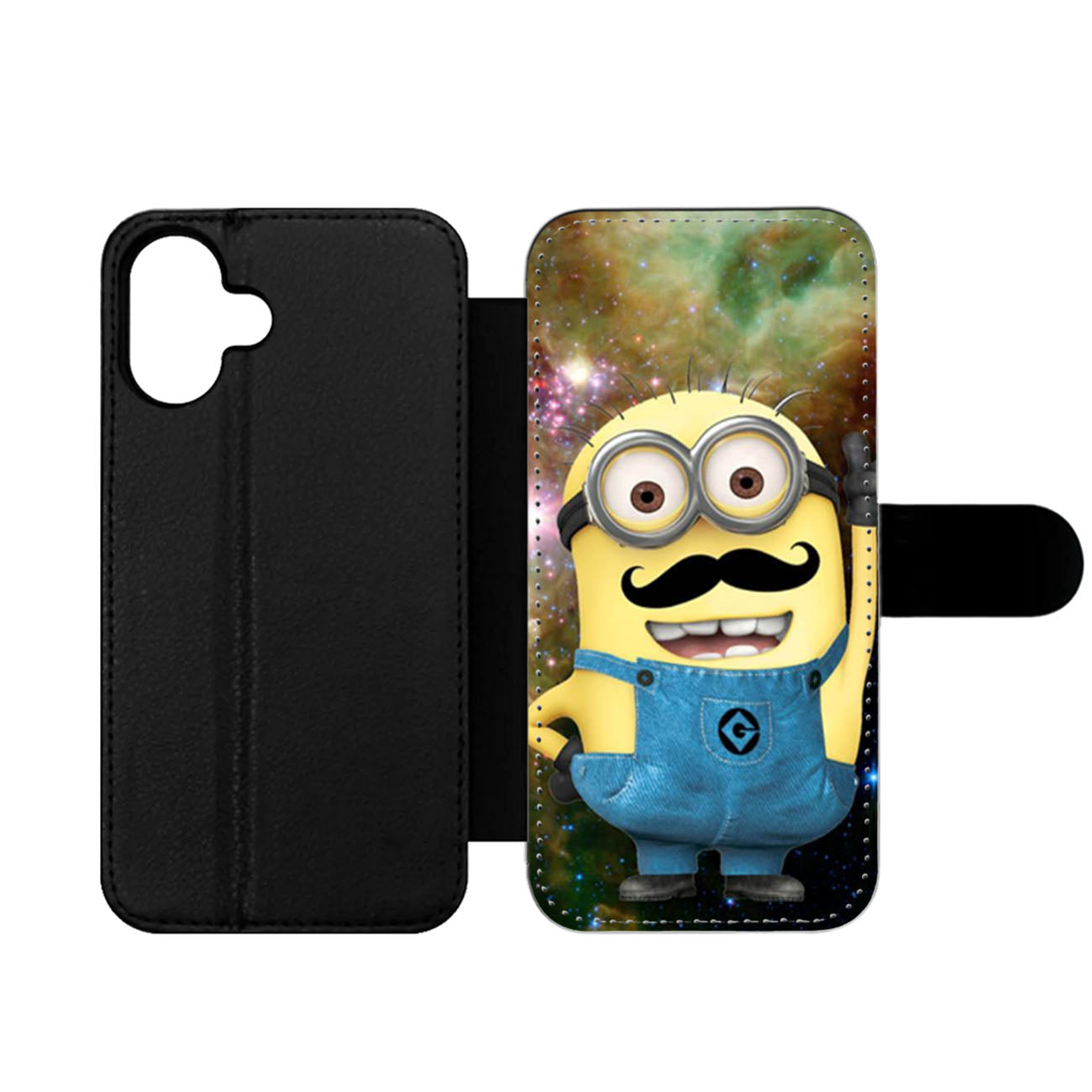 Despicable Me Minions Nebula Mustache Wallet iPhone Case