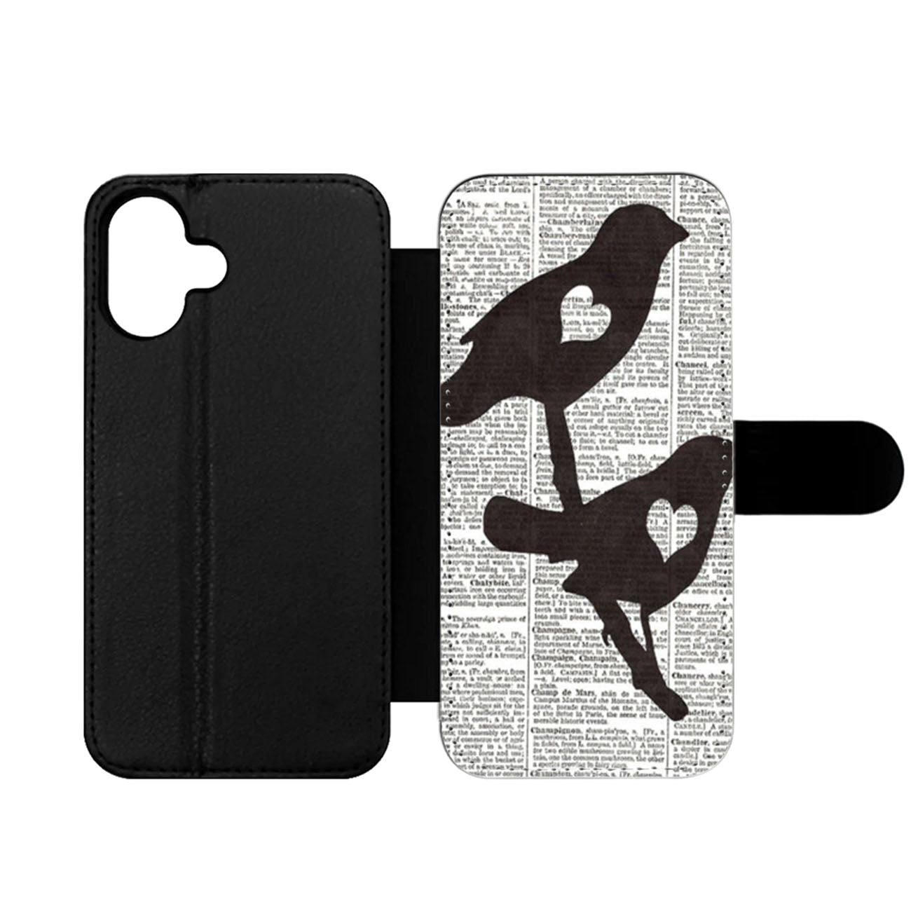 Dictionary Bird Love Wallet iPhone Case