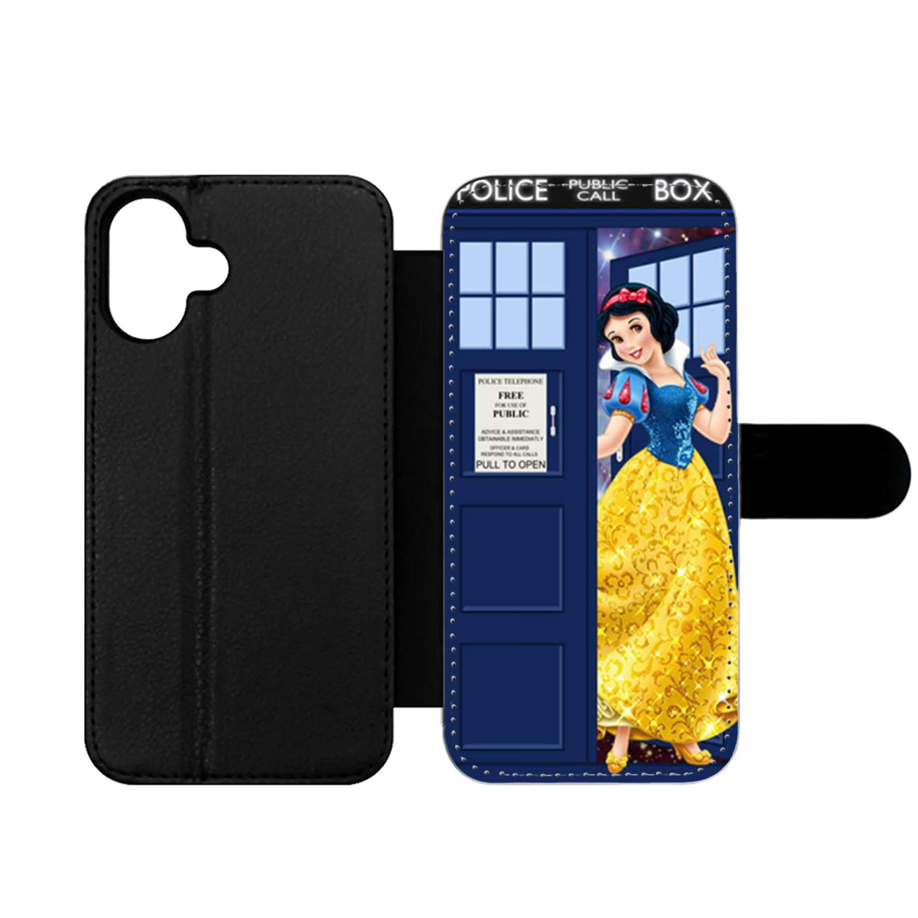 Disney Princess Snow White Tardis Police Box Wallet iPhone Case