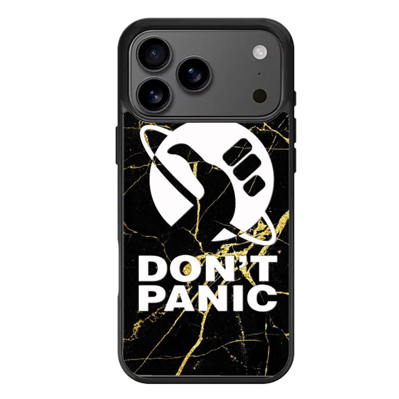 Dont Panic Black Marble iPhone 17 Pro Max Case