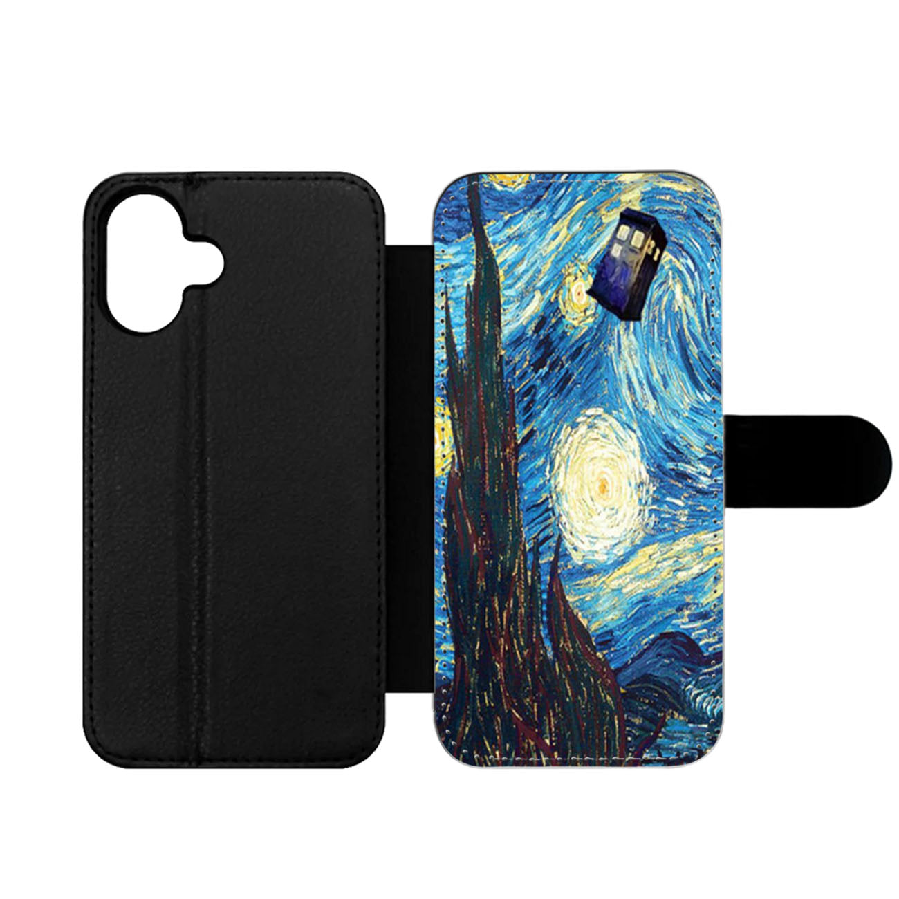 Dr Who Starry Night Tardis Two Wallet iPhone Case
