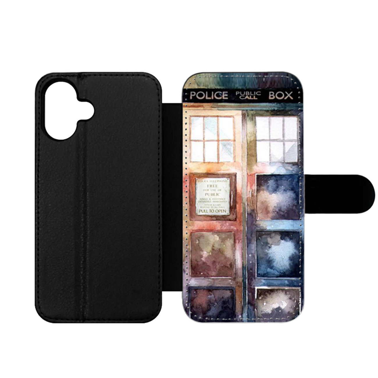 Dr Who Tardis Watercolor Wallet iPhone Case