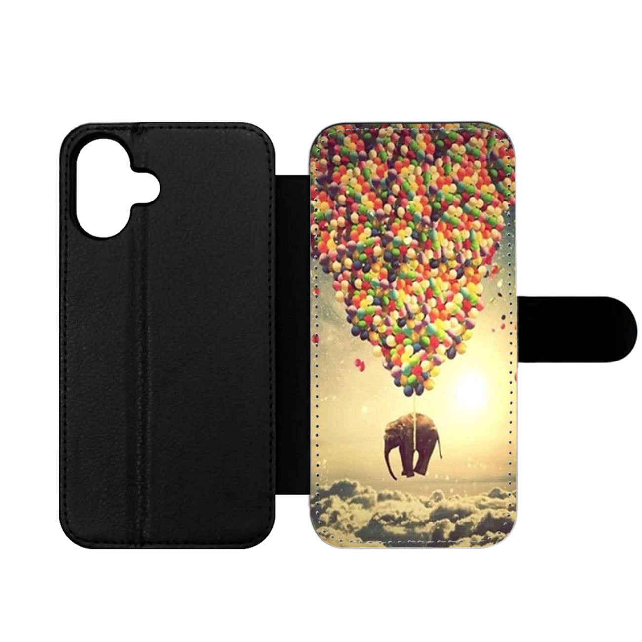 Elephant Up Balloons Wallet iPhone Case