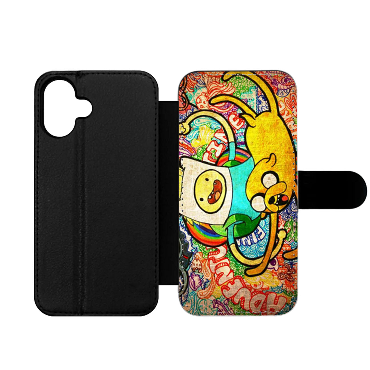 Finn Jake Adventure Time Graffiti Wallet iPhone Case