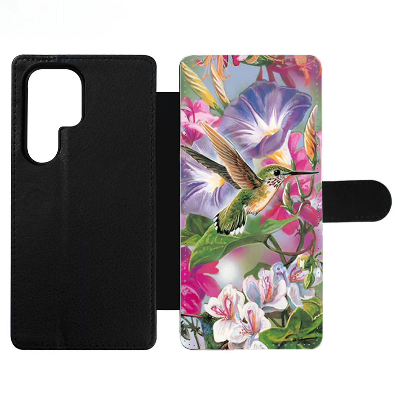 Flowers and Hummingbird Stained Glass Wallet Samsung Case