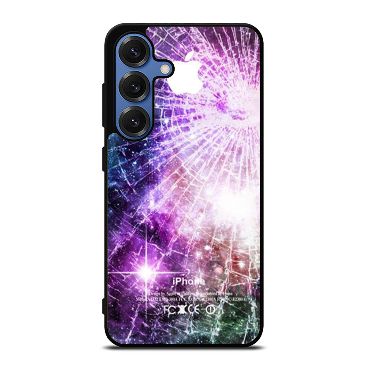 Galaxy Nebula Cracked Out Broken Glass White Samsung S25 Ultra Case
