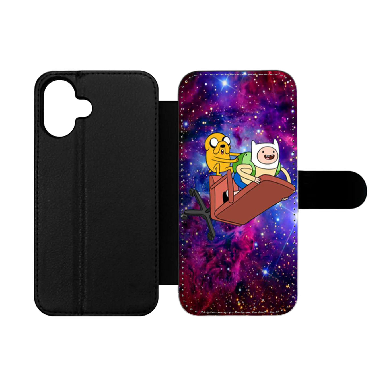 Galaxy Nebula Finn and Jake Four Wallet iPhone Case