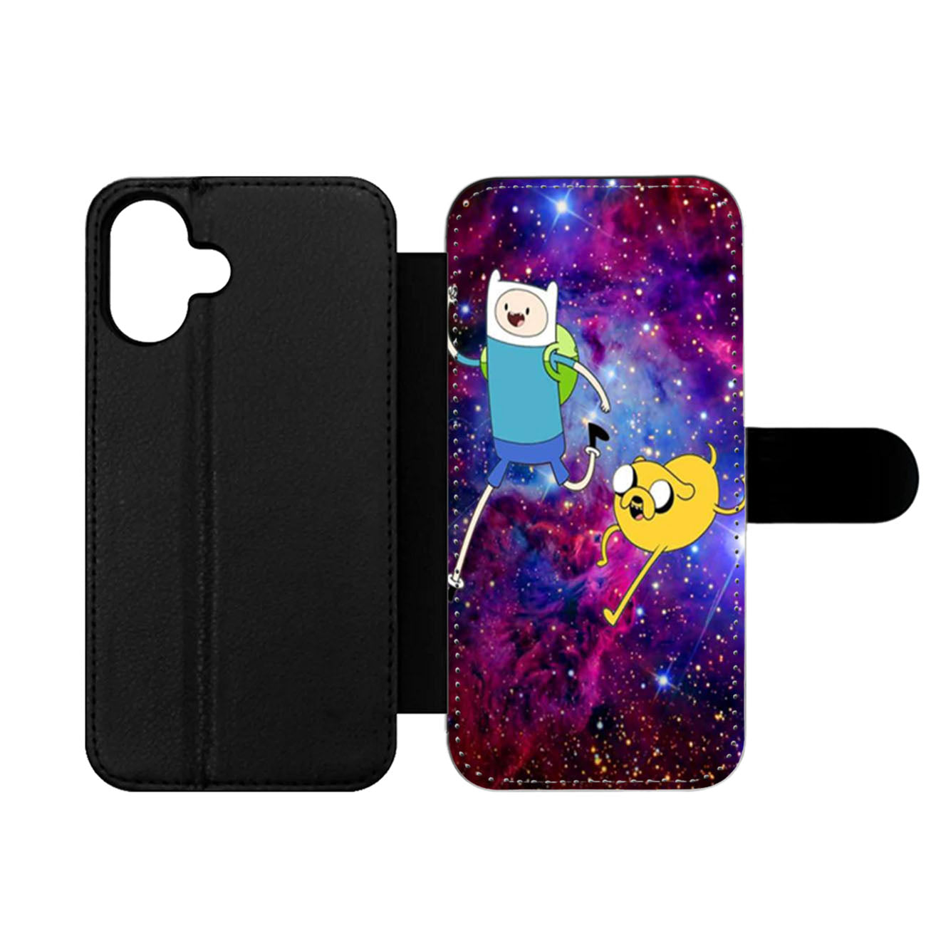 Galaxy Nebula Finn and Jake Three Wallet iPhone Case