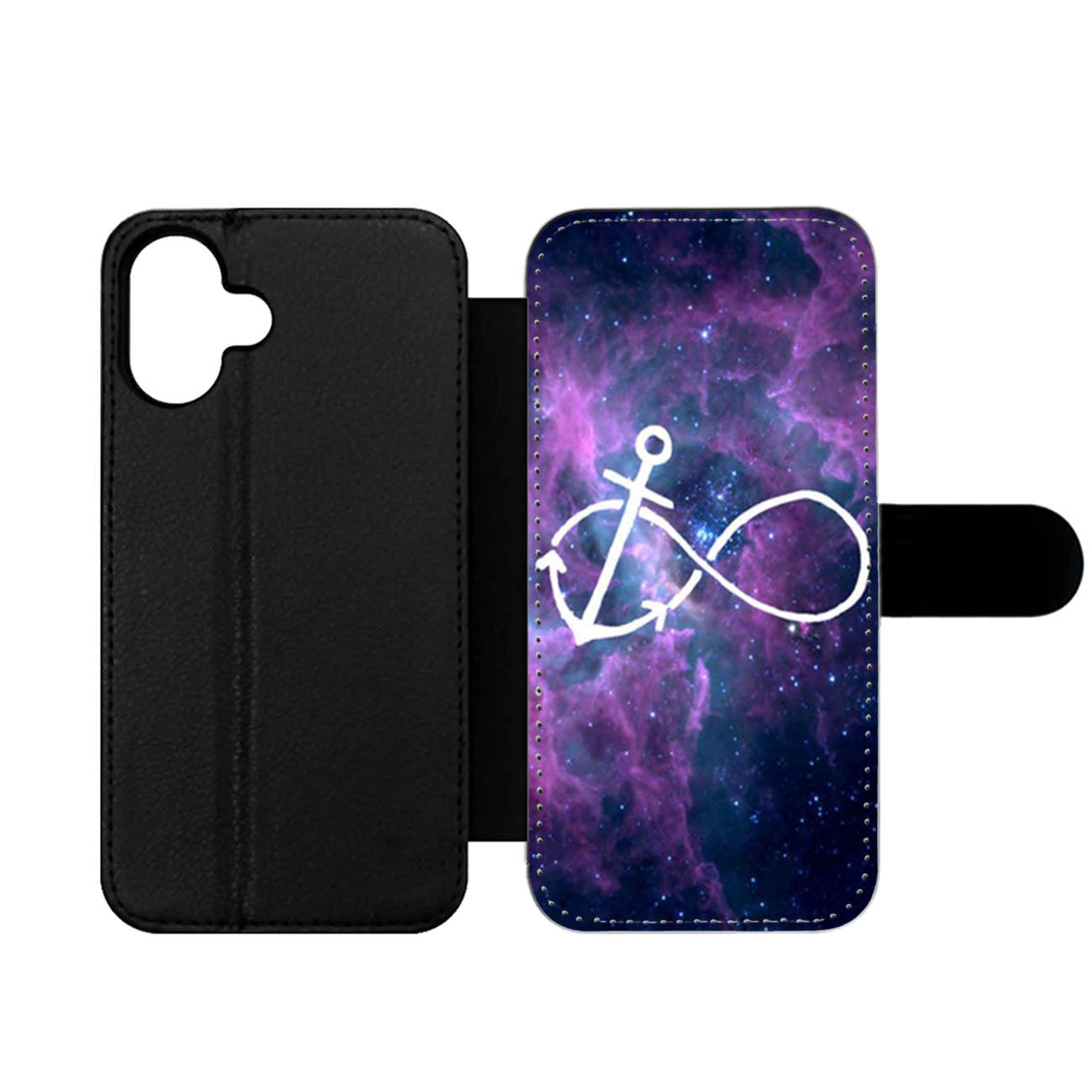 Galaxy Nebula Infinity Anchor Wallet iPhone Case