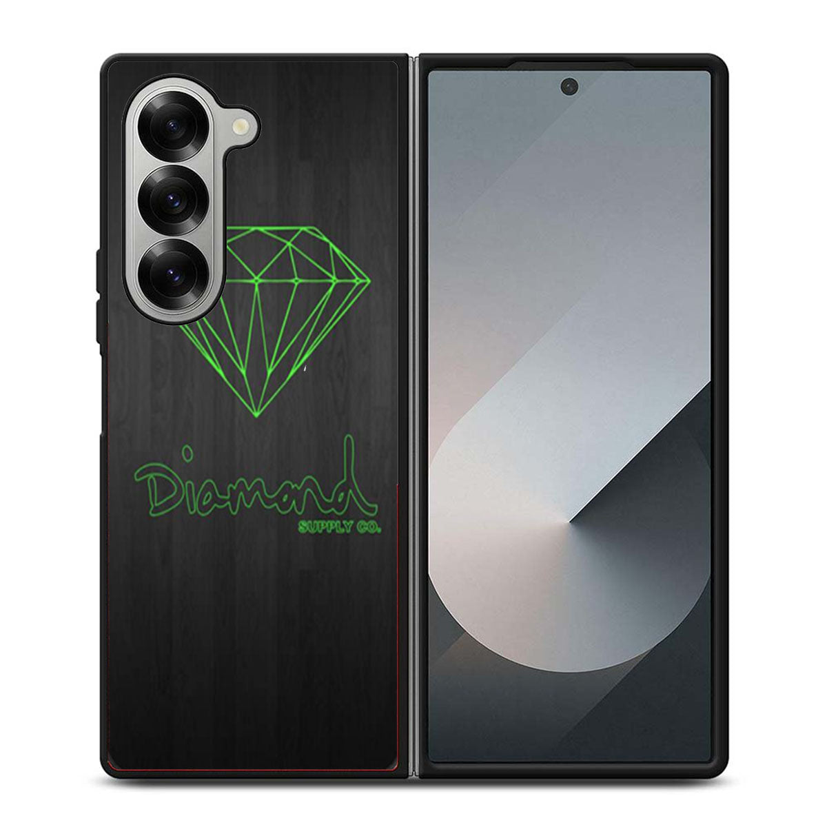 Green Diamond Supply Co Dark Wood Samsung Z Fold 6 Case