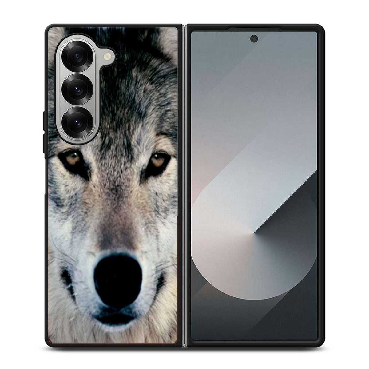 Grey Wolf Face Samsung Z Fold 6 Case