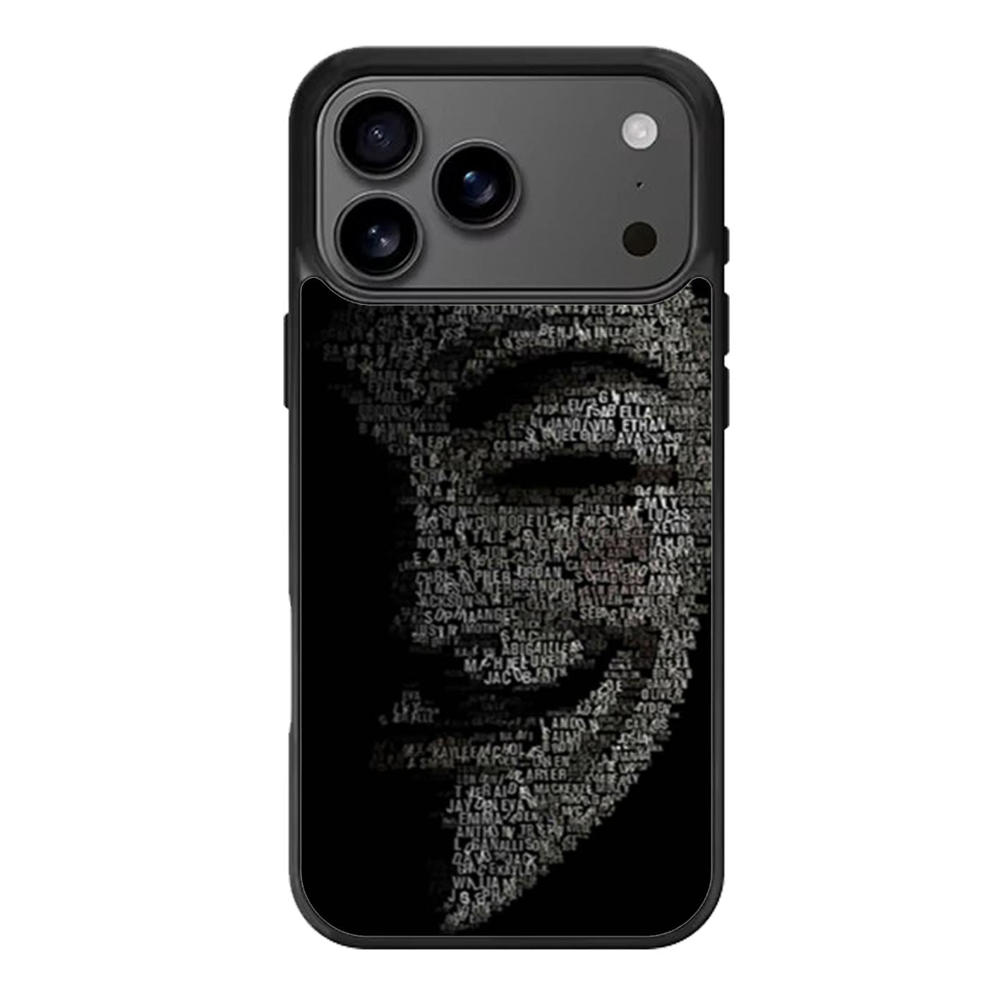 Guy Fawkes Mask Wording Art iPhone 17 Pro Max Case