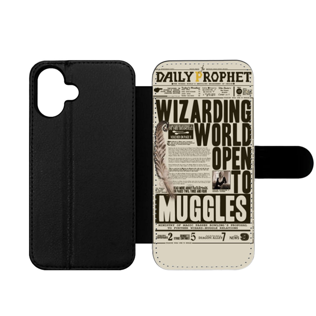 Harry Potter Daily Prophet Wizarding World Open Muggles Wallet iPhone Case