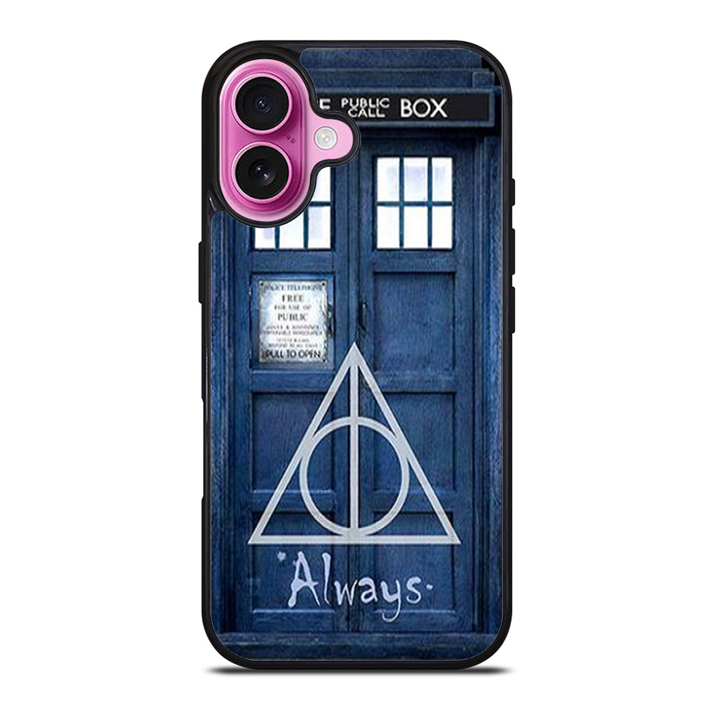 Harry Potter Deathly Hallows Tardis Police Box Two iPhone Case Cover