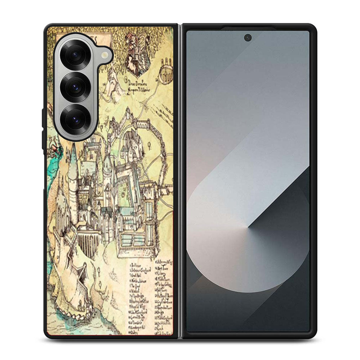 Harry Potter Hogwarts Map Samsung Z Fold 6 Case