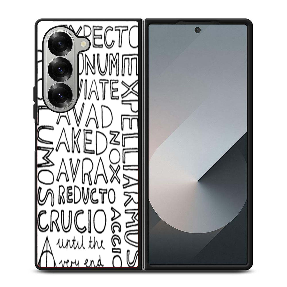 Harry Potter Magic Spells Minimal Design Samsung Z Fold 6 Case