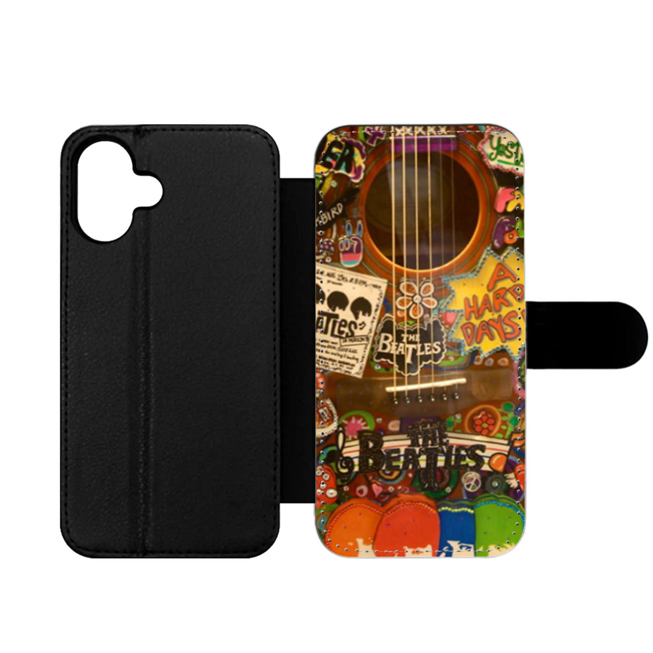 Hippie Beatles Guitar Wallet iPhone Case