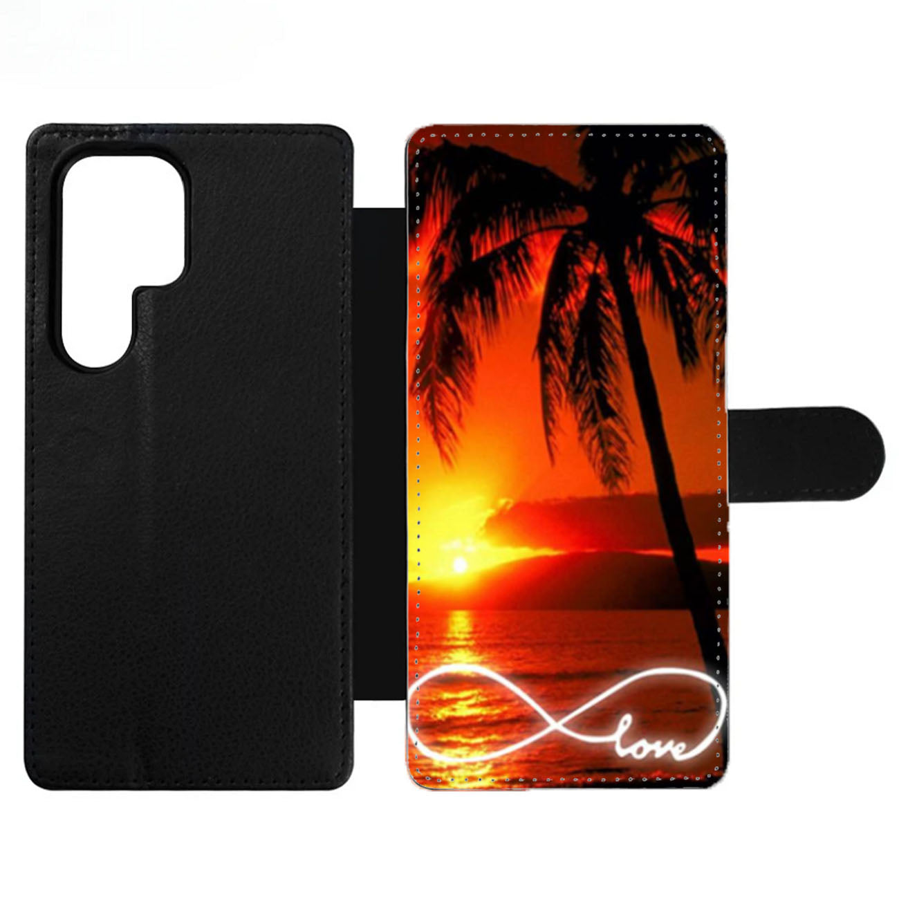 Infinity Love Sunset Beach Wallet Samsung Case