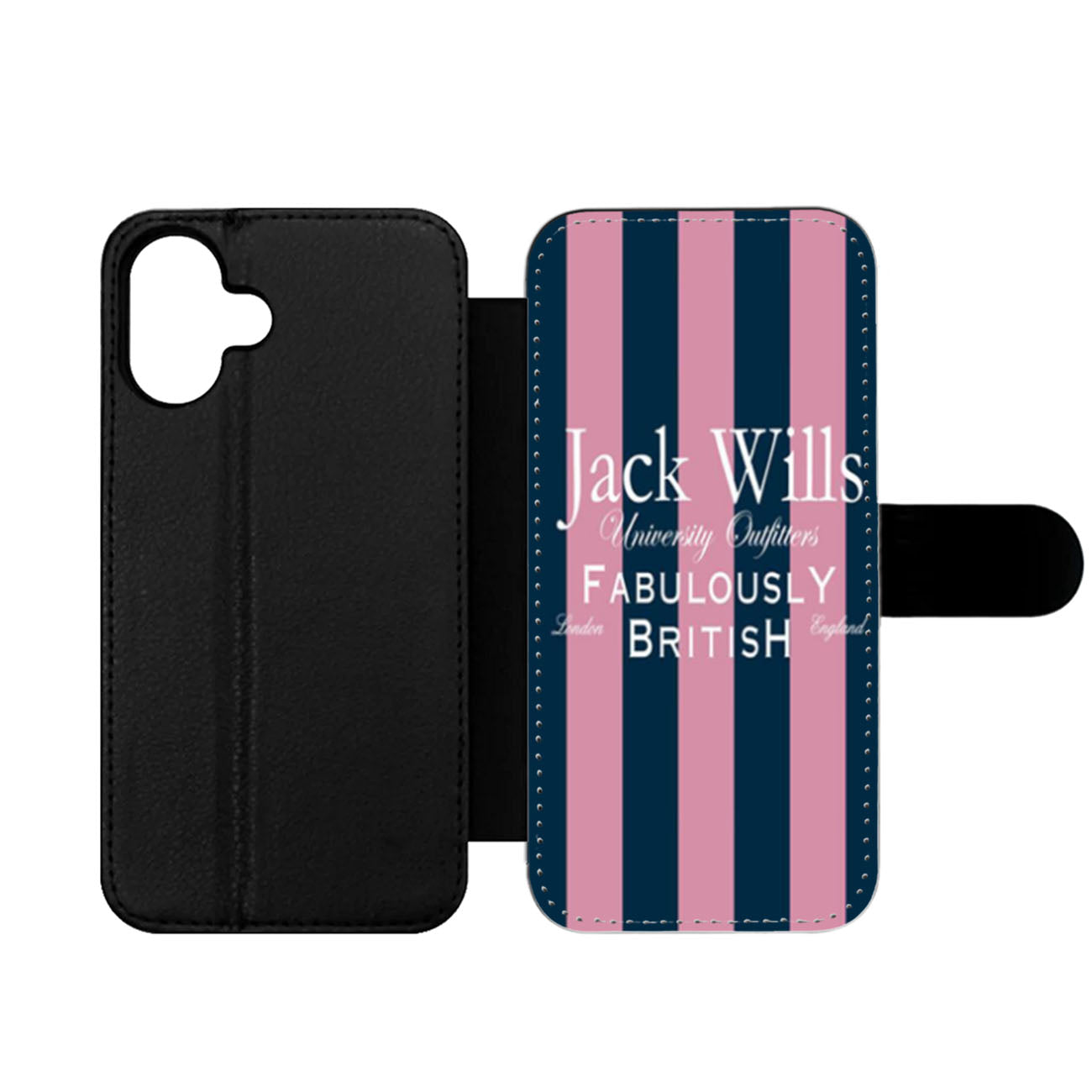 Jack Wills Stripes Pattern Wallet iPhone Case