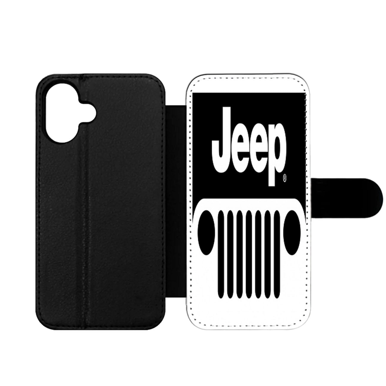 Jeep Logo Black and White Wallet iPhone Case