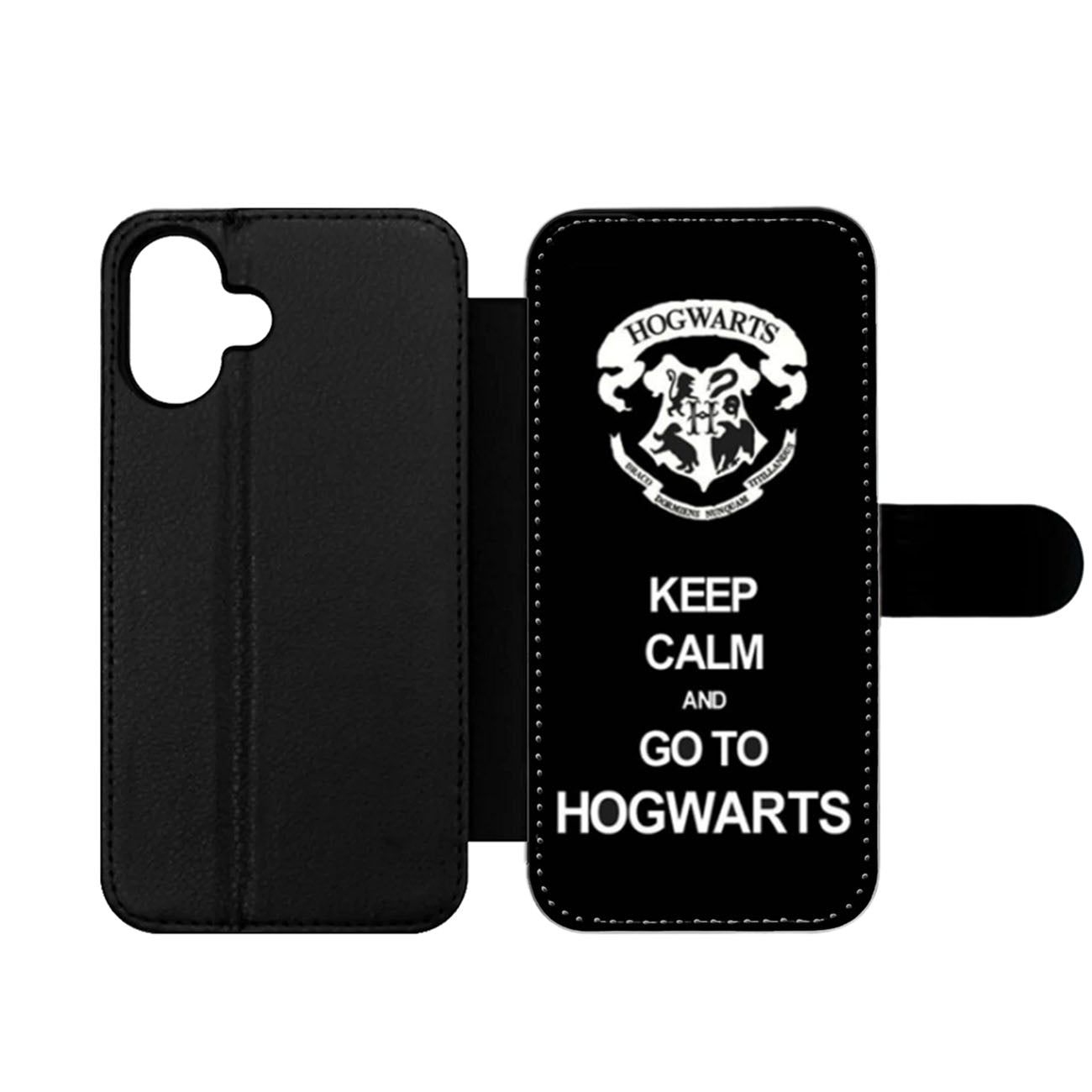 Keep Calm and Go to Hogwarts Black Wallet iPhone Case