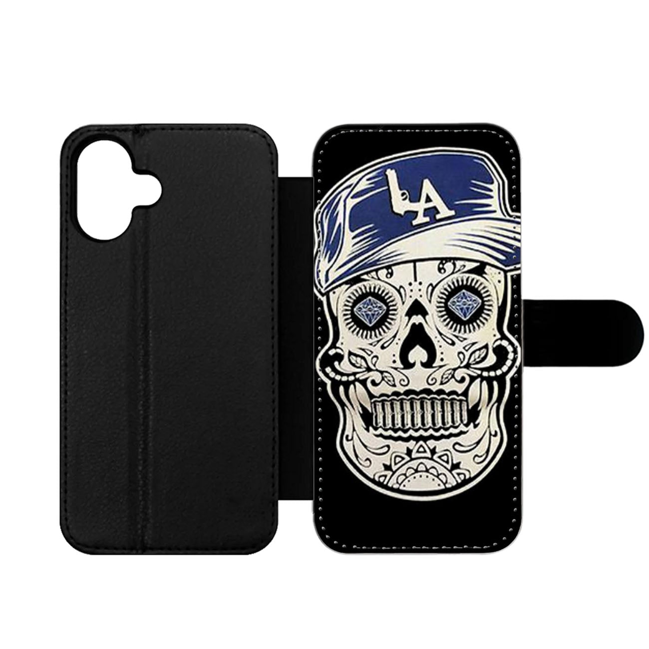 LA LOS ANGELES DODGERS SKULL Wallet iPhone Case