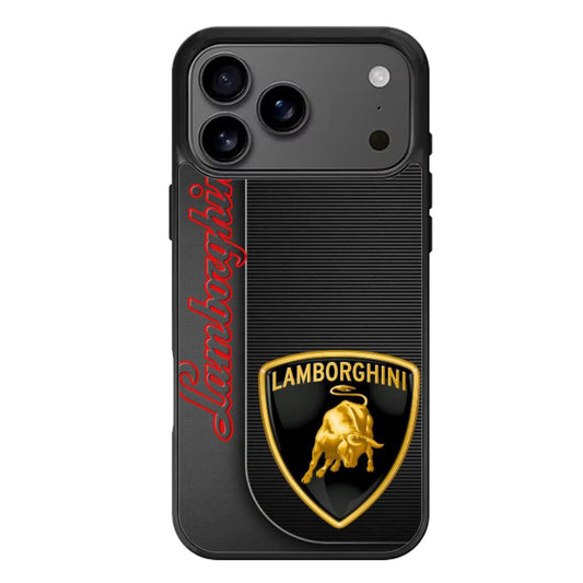 Lamborghini Logo Black Red iPhone 17 Pro Max Case