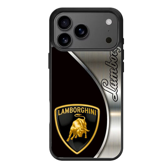 Lamborghini Logo Silver iPhone 17 Pro Max Case