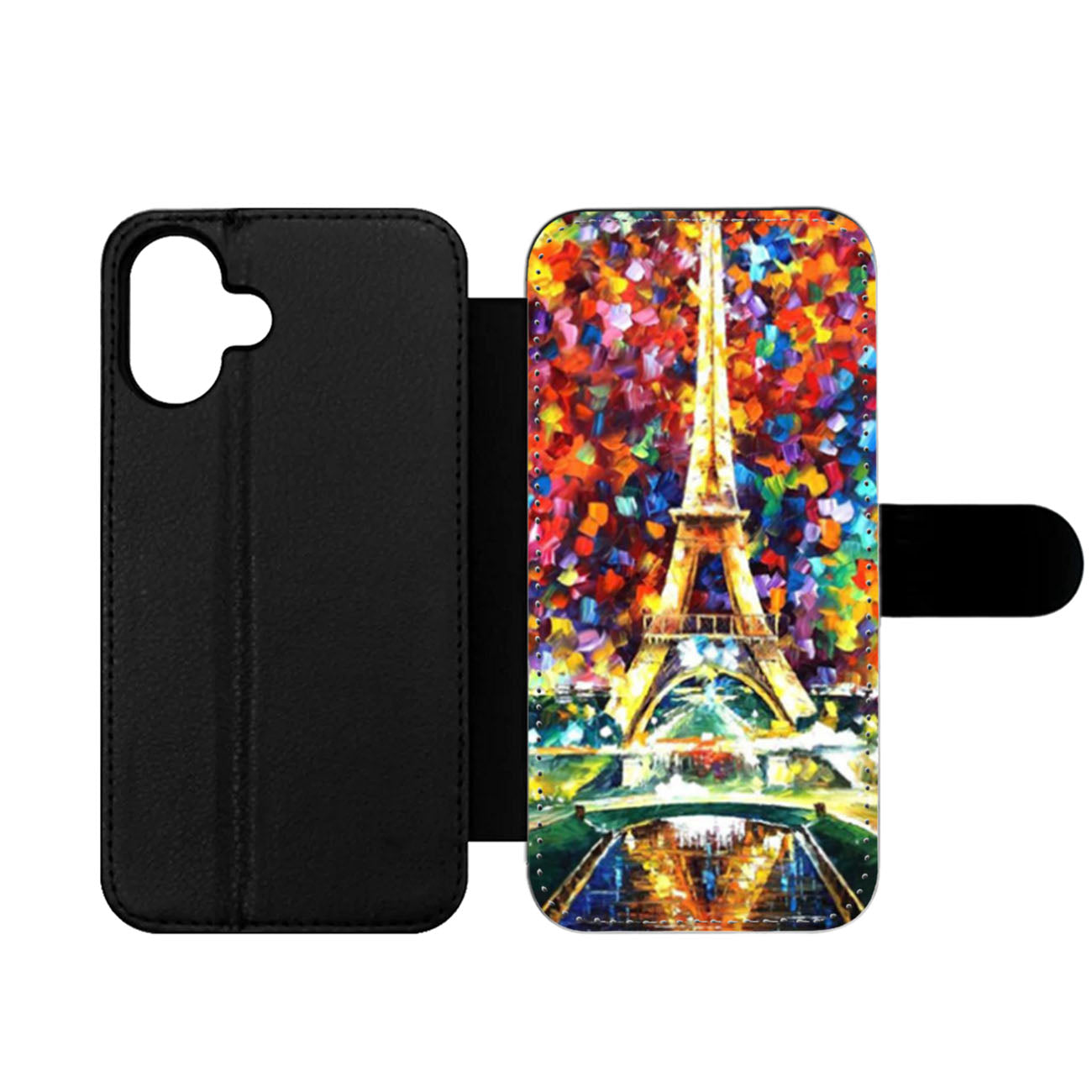 Leonid Afremov Eiffel Tower Wallet iPhone Case