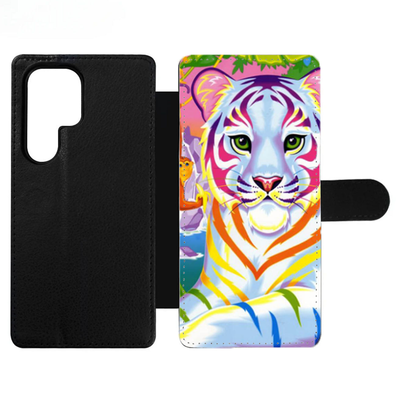 Lisa Frank Neon Tiger and Monkey 90s Wallet Samsung Case