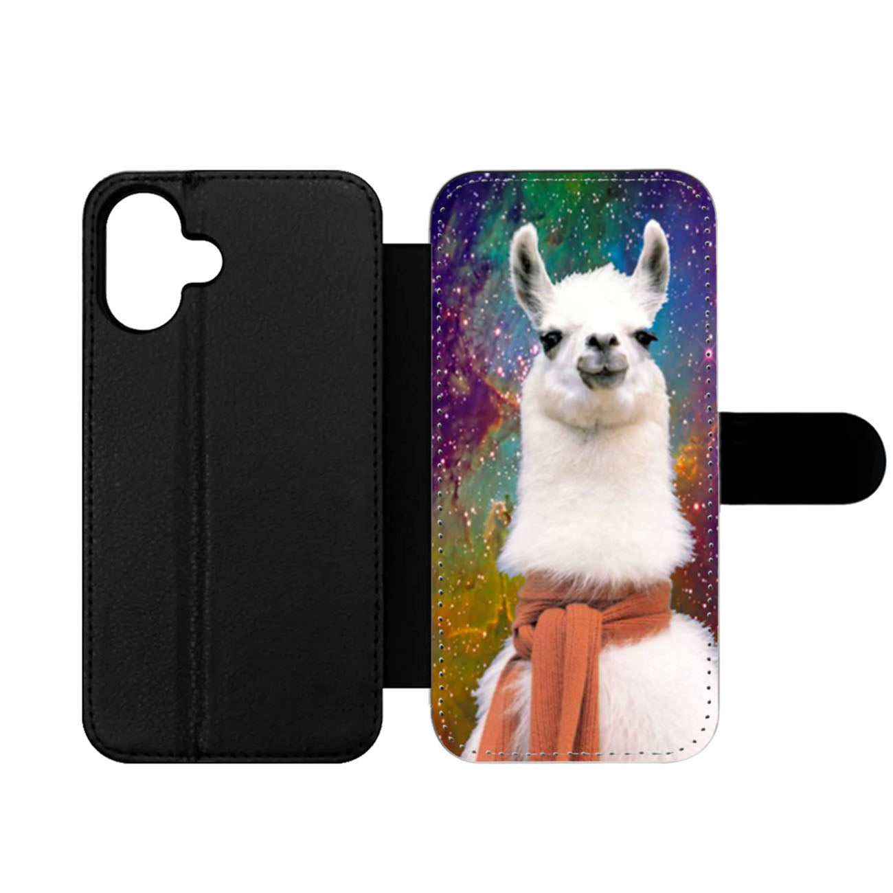 Llama Galaxy Nebula Wallet iPhone Case