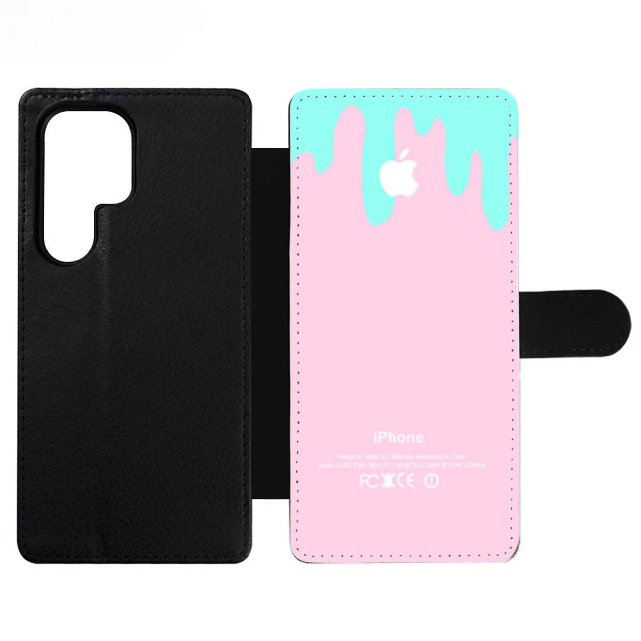 Logo Pink Aqua Teal Pastel Ice Cream Drip Spring Wallet Samsung Case
