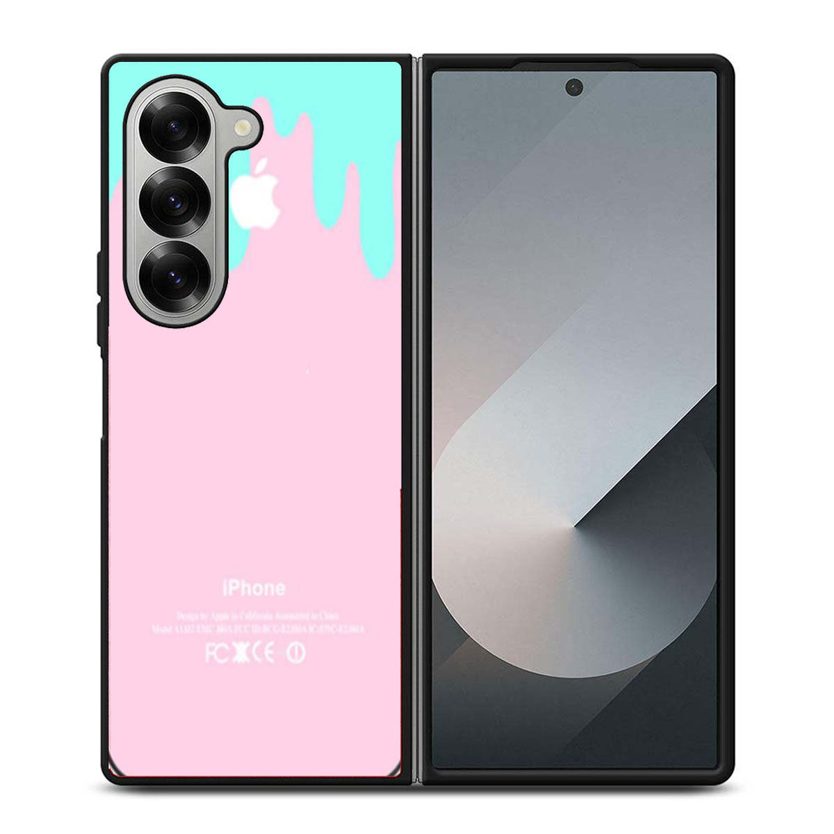 Logo Pink Aqua Teal Pastel Ice Cream Drip Spring Samsung Z Fold 6 Case