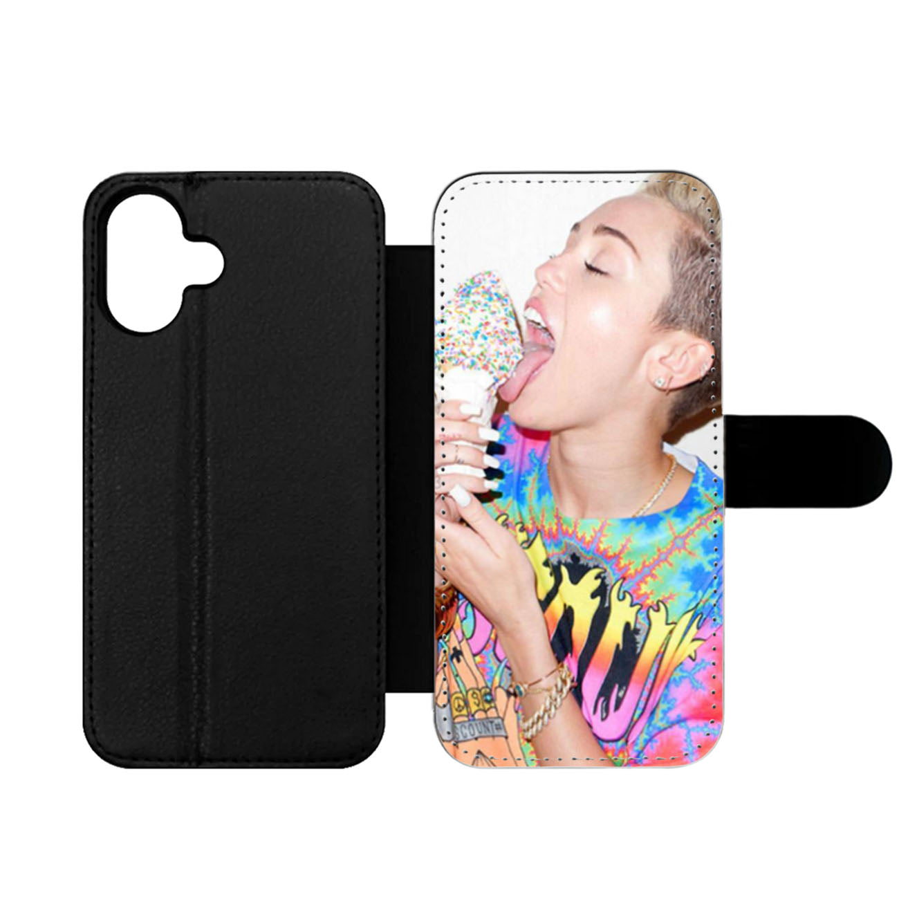 Miley Cyrus Ice Cream Style Wallet iPhone Case