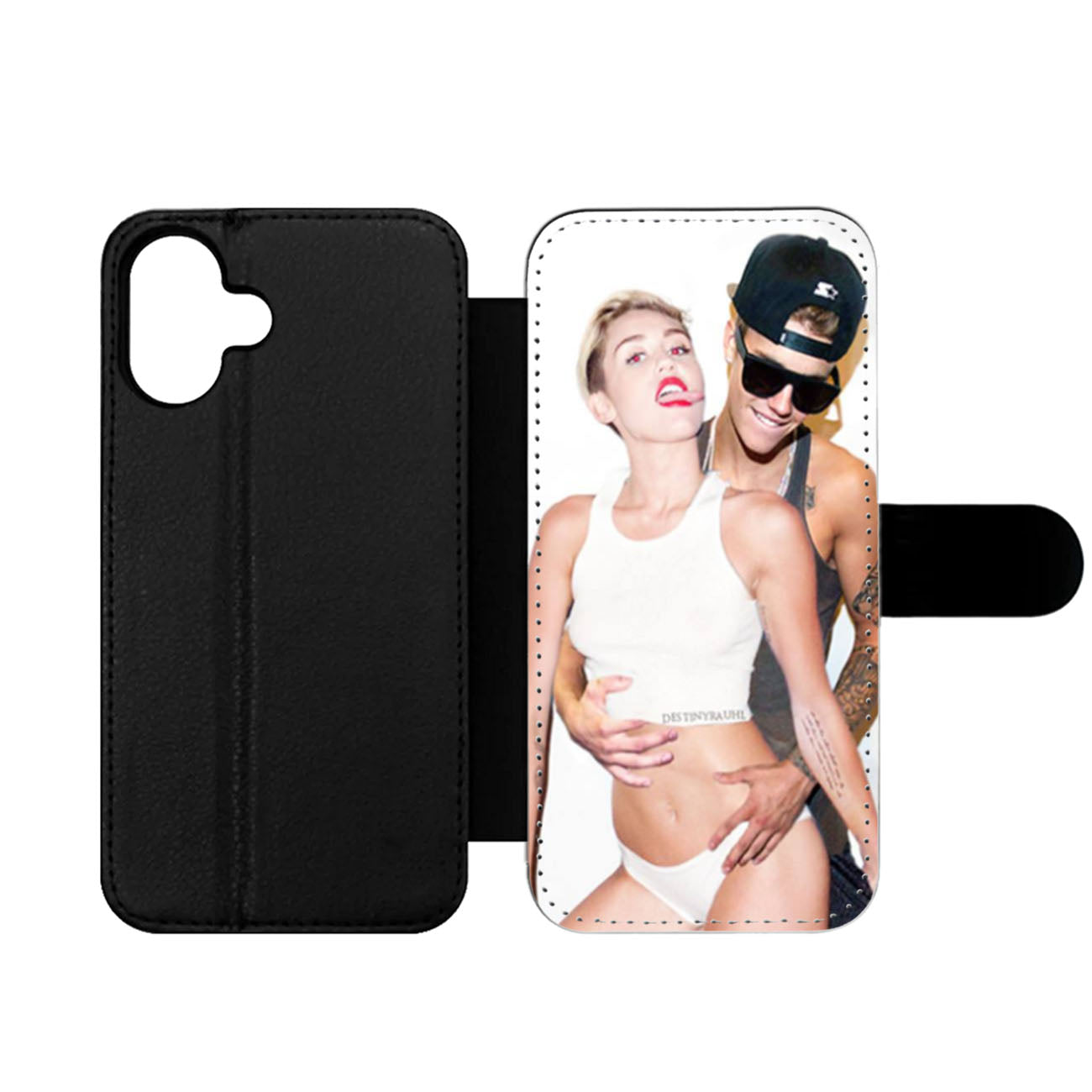 Miley Cyrus and Justin Bieber Wallet iPhone Case