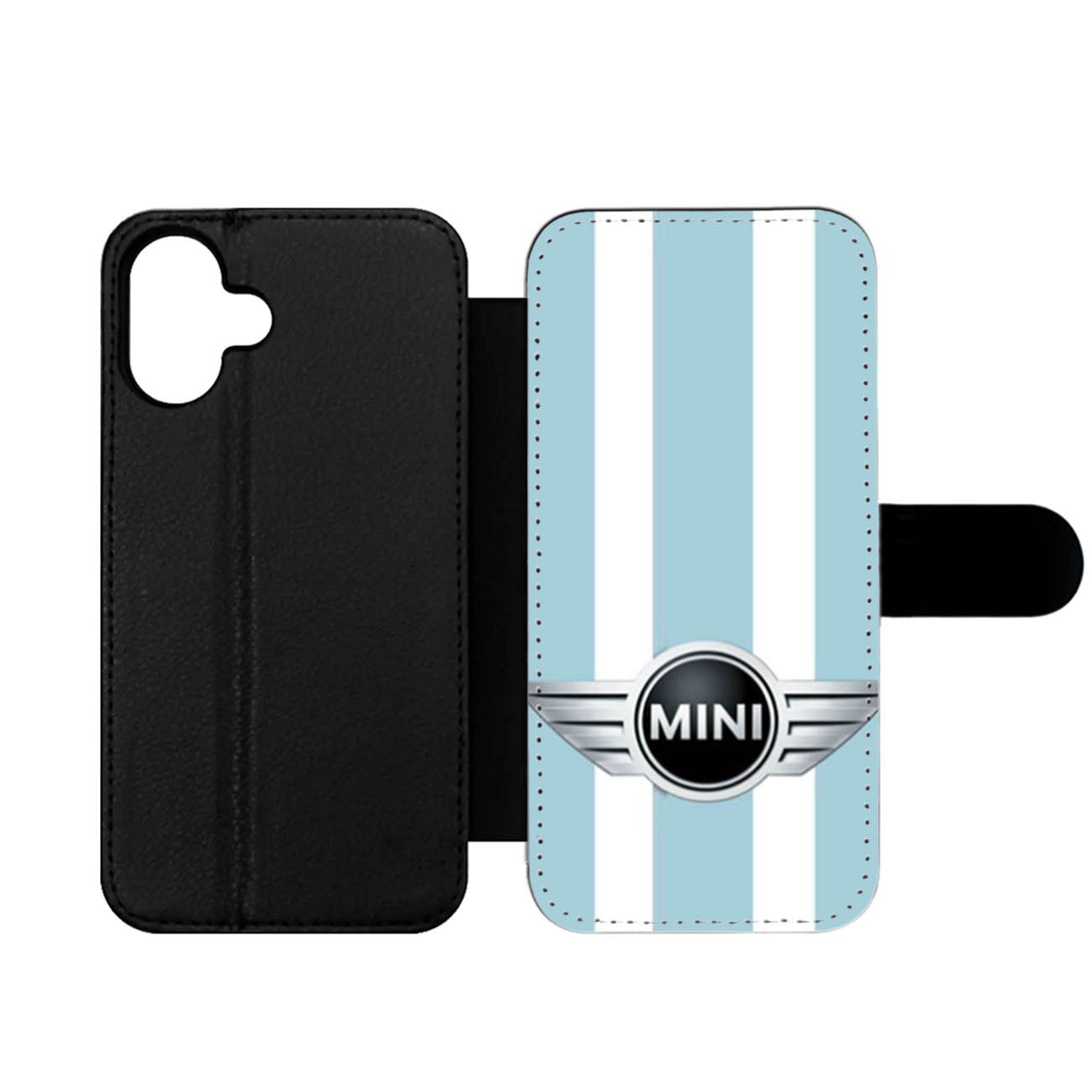 Mini Cooper Style Ice Blue Wallet iPhone Case