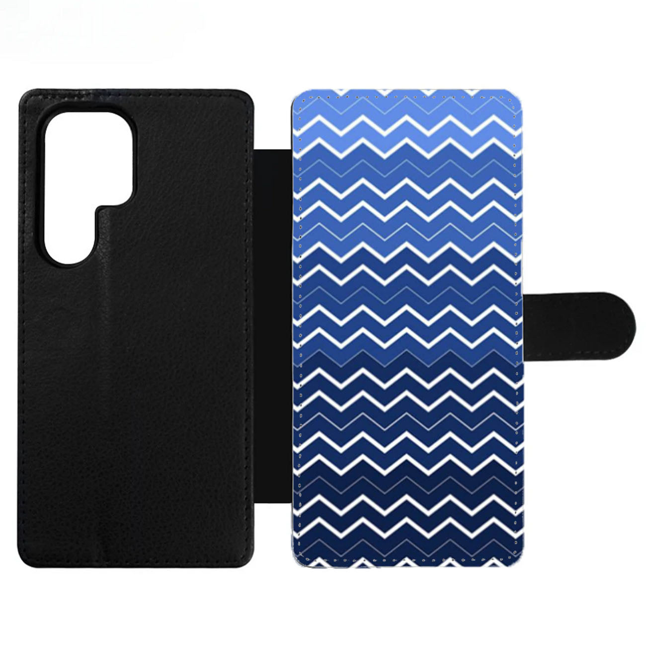 Navy Blue Chevron Pattern Wallet Samsung Case