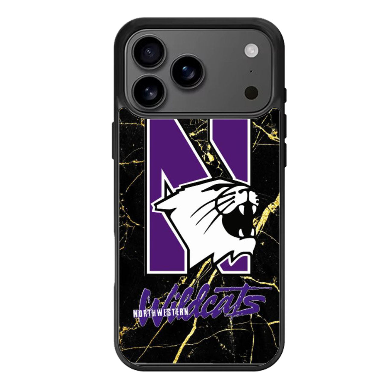 Northwestern Wildcats Black Marble iPhone 17 Pro Max Case