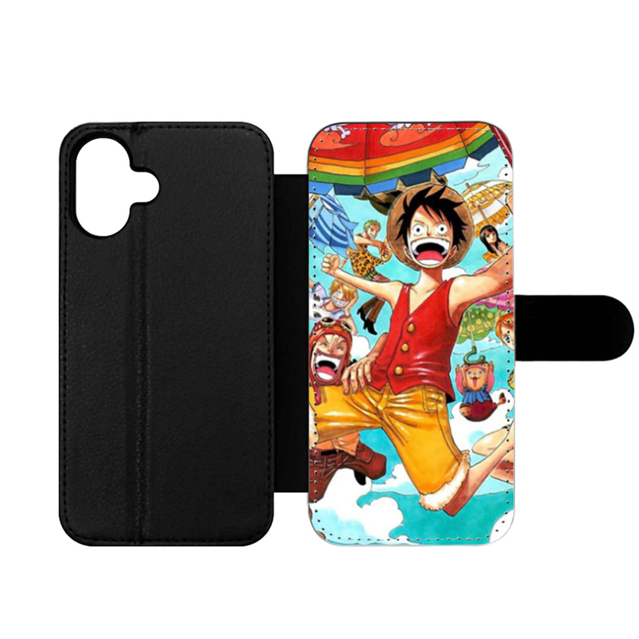 One Piece Luffy Falling Down Wallet iPhone Case
