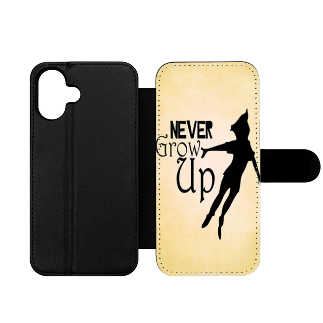 Peter Pan Never Grow Up Quote Wallet iPhone Case