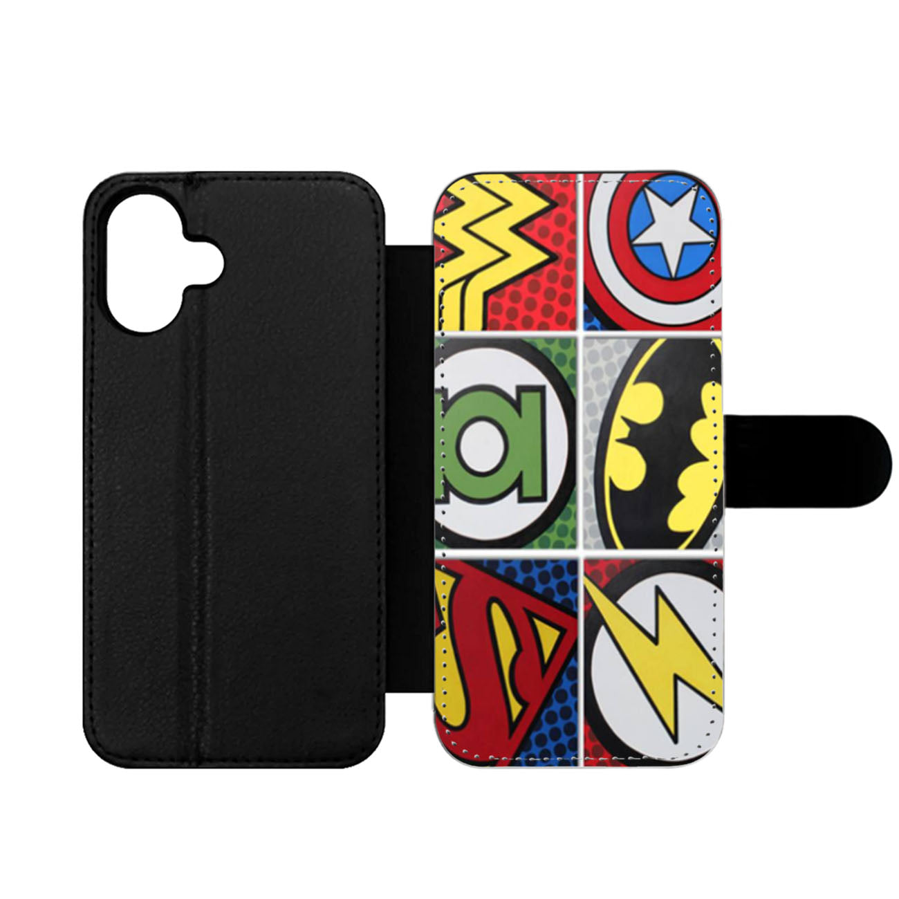 Pop Comic Super Hero Logo Wallet iPhone Case