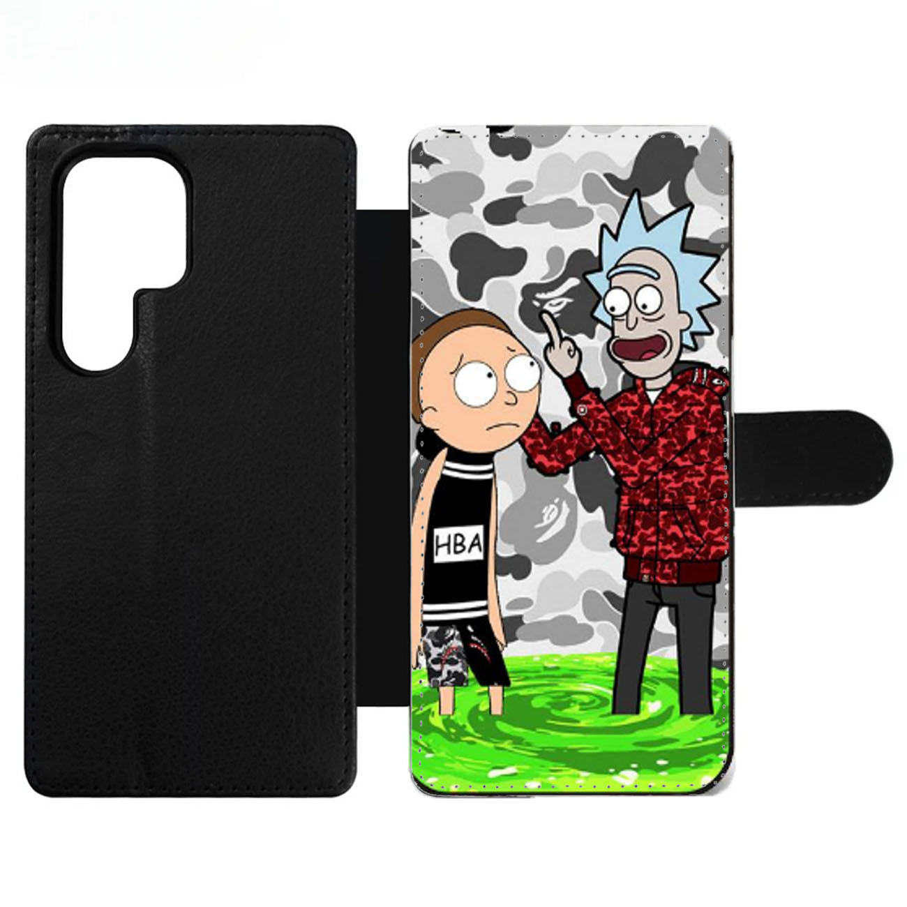 RICK AND MORTY RICK BAPE Wallet Samsung Case