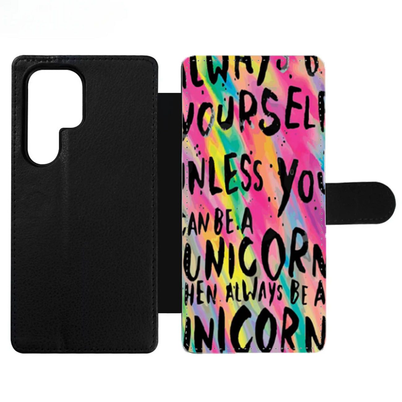 Rainbow Unicorn Quote Wallet Samsung Case