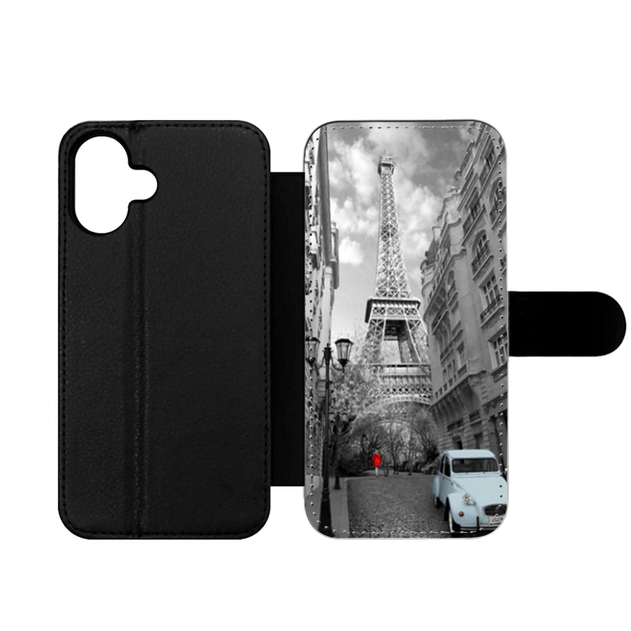 Retro French Eiffel Tower Paris Wallet iPhone Case