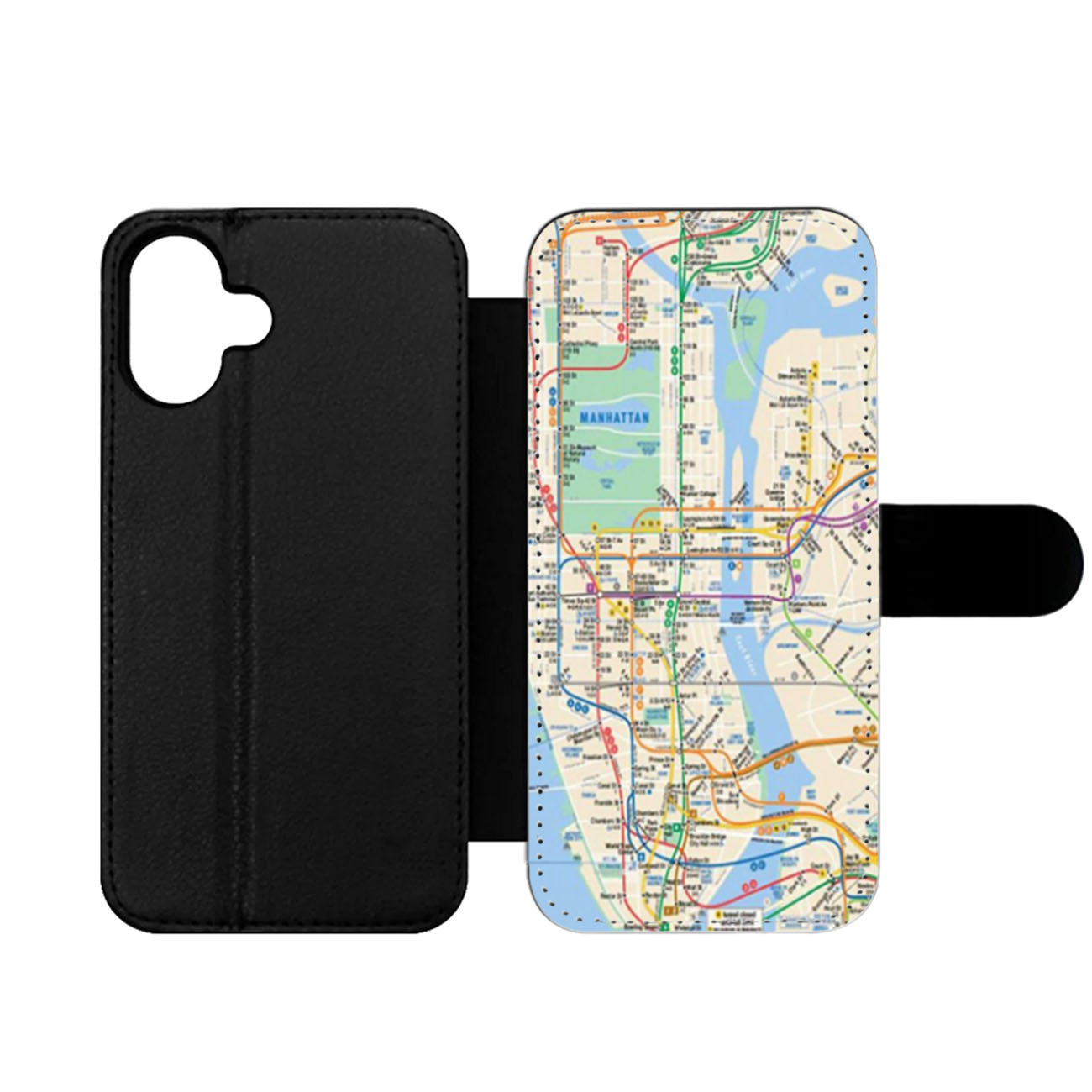 Retro New York Map Wallet iPhone Case