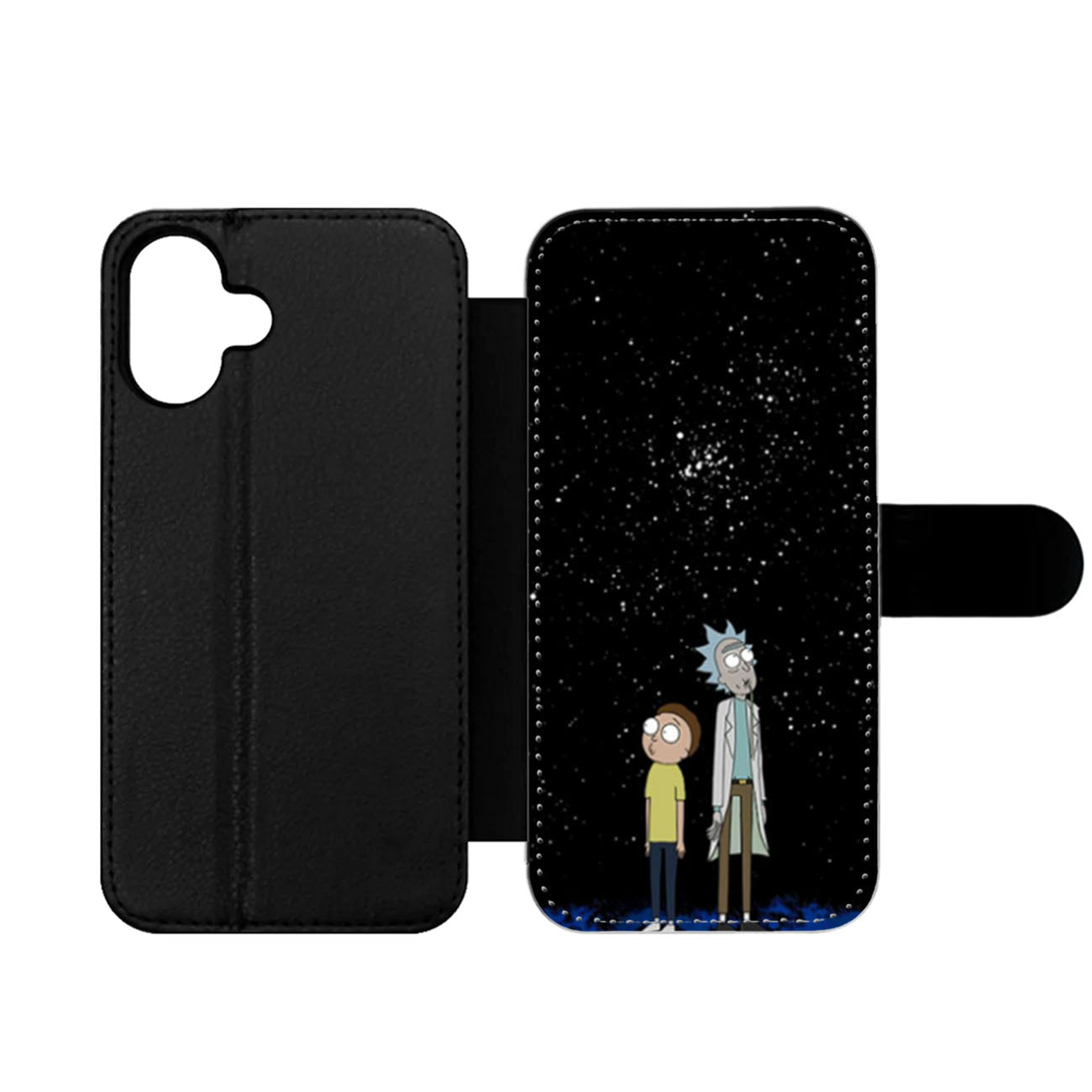 Rick and Morty Stargazing Wallet iPhone Case