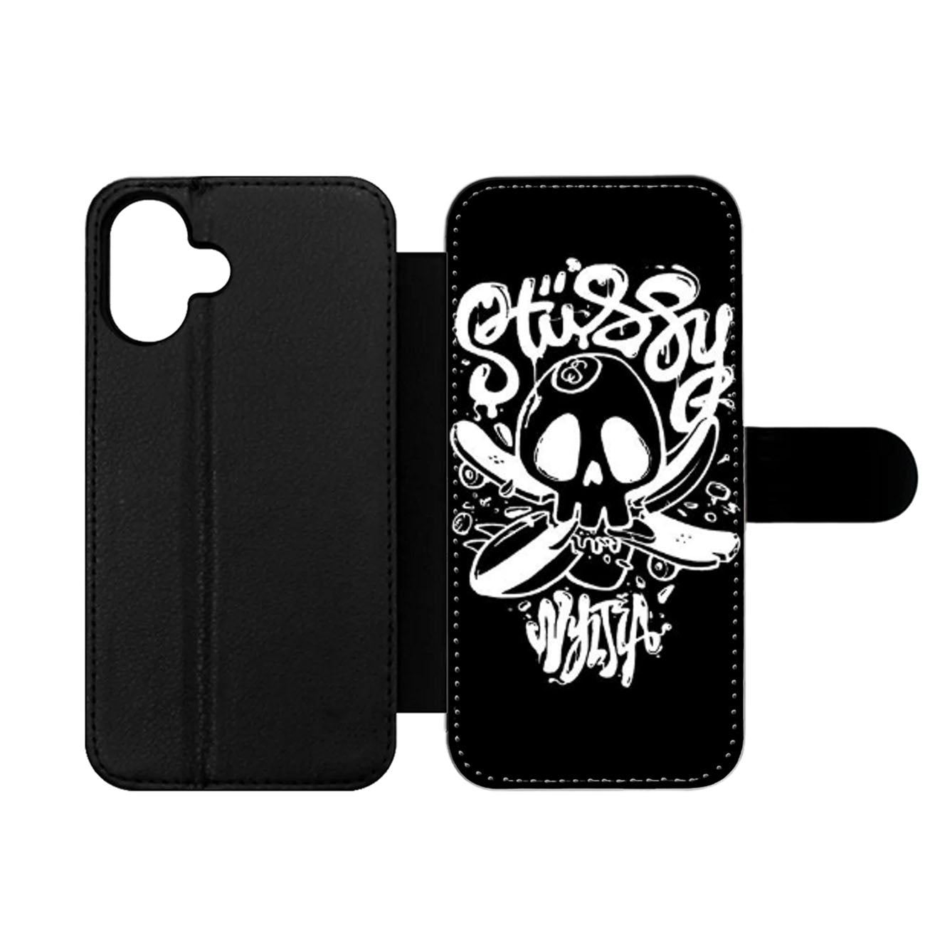 STUSSY SKULL LOGO Wallet iPhone Case